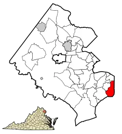 Location of Fort Hunt in Fairfax County, Virginia