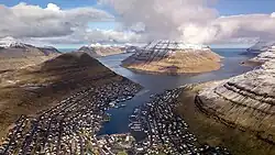 Skyline view of Klaksvík