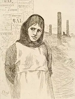 The Strike (1876) etching, drypoint (19.8 x 15.2&nbsp;cm) Michael C. Carlos Museum, Emory University, Atlanta