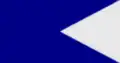 Commodore second class all squadrons a plain blue command flag 1826 to 1864 for use in the Kingdom of Great Britain and the United Kingdom.