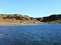Float Bay with ancient forts on either side.