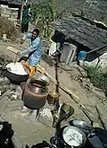 Preparing food for a wedding feast