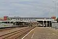 The station footbridge