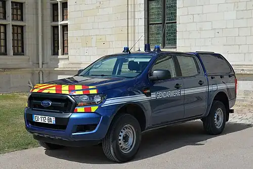 Ford Ranger double cab in French National Gendarmerie livery