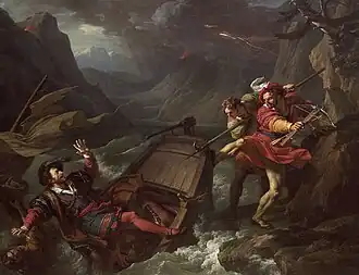 William Tell's leap (Tellensprung) from the boat of his captors at the Axen cliffs