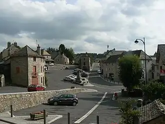 The church square, in Rieutort-de-Randon