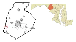 Location of Burkittsville, Maryland