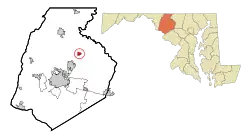 Location of Woodsboro, Maryland