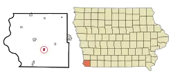 Location of Riverton, Iowa