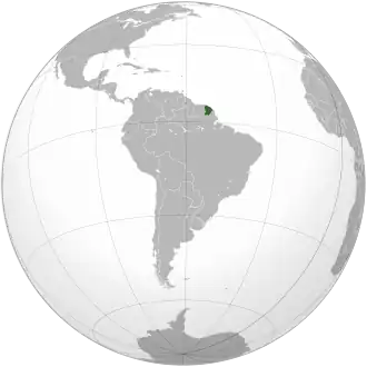 Map showing French Guiana