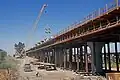 Construction in September 2016. Falsework is in place for the pouring of concrete.
