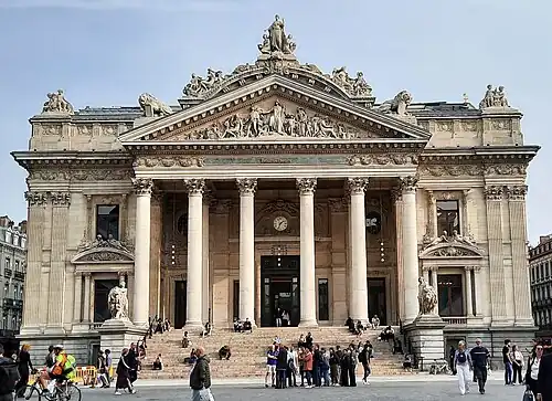 Former building of the Brussels Stock Exchange in Brussels