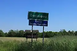 Road limit sign in Gąsiorowo