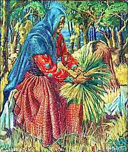 Gaddi woman mowing, Alfred Hallett c. 1980