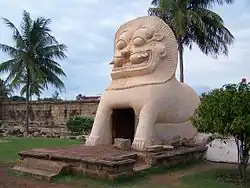Lion in the water well in the temple, added in 19th century