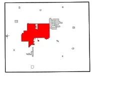 Location in Garfield County and the state of Oklahoma.