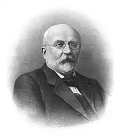 Black and white portrait photograph of Gaston Maspero, French Egyptologist