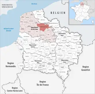 Location of Béthune-Bruay, Artois-Lys Romane within the Hauts-de-France Region