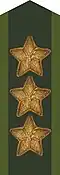 Collar patch m/58 (bronze) on uniform m/58-m/59 (1958–1972)