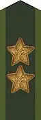 Collar patch m/58 (bronze) on uniform m/58-m/59 (1958–1972)