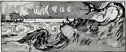 Serpentine lindworm by Norwegian artist Gerhard Munthe (1943)