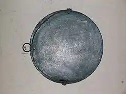A girdle from Dalgarven Mill near Kilwinning in North Ayrshire, used for baking oatcakes and other foods such as bannocks