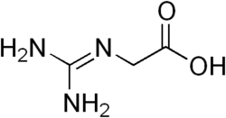 Skeletal formula of a glycocyamine minor tautomer