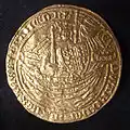 Gold coin, c. 1361–1369, commemorating the Battle of Sluys