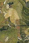 A noblewoman's attire in Water-Moon Avalokiteshvara,It were chima jeogori,it was a Goryeo dynasty painting, 1323 CE.