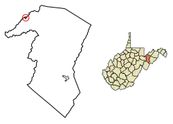 Location of Bayard in Grant County, West Virginia.