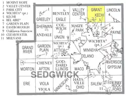 Location within Sedgwick County