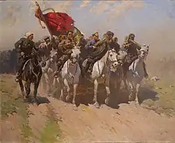 Mitrofan Grekov, The Trumpeters of the 1st Cavalry Army, 1934