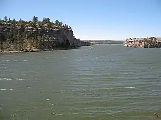 Blue lake waters