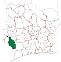 Guiglo Department from 2005 to 2008. (Other subdivision boundaries began to change in 2008.)