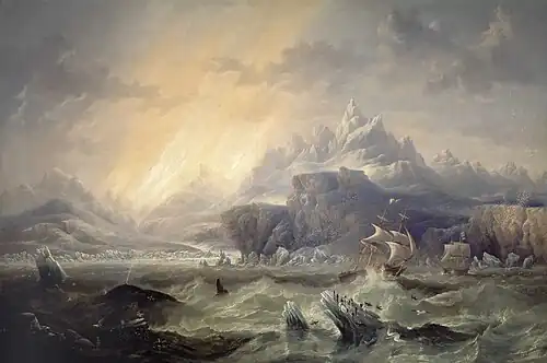HMS Erebus and Terror in the Antarctic, 1847, now at the National Maritime Museum