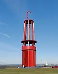 The mining lamp memorial at day...