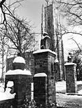 Halliburton Tower in the snow[46]