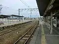 A view of the platforms and tracks.