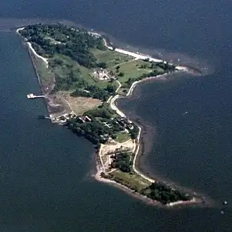 Aerial view of Hart Island
