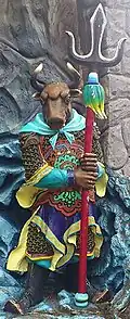 Statue of Ox-Head at Haw Par Villa, Singapore.