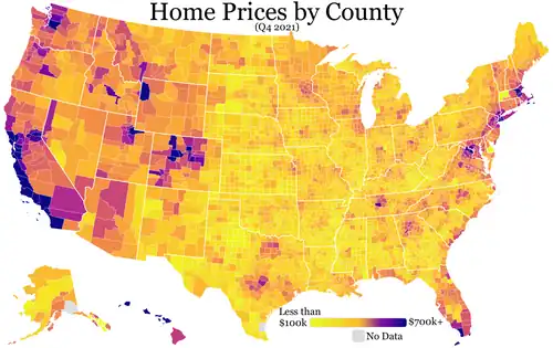 Home prices by county (2021): ; ; ; ; ; ; .