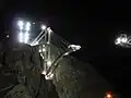 light towers (upper left) used in construction of bridge