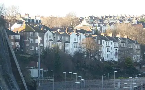 Millers Road, backing on to the railway