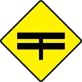 W 020 T Junction Ahead at Dual C'way (With CR Break)