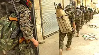 IRPGF fighters inside Tabqa