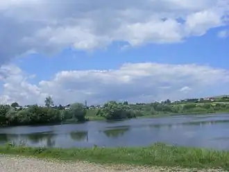The communal pond in Stroiești