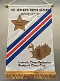 Banner commemorating the third Collins Kids vs Iceland competition