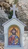 Mosaic of Christ at chapel of Saint Abo.
