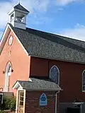 A closeup view of Ijamsville's United Methodist Church