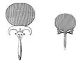 1&nbsp;– Papyrus-handled, and 2&nbsp;– Ankh-handled mirror